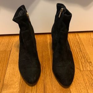 Black velvet booties